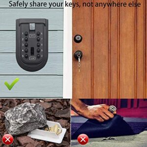 imurz Key Lock Box for Outside,Combination Lockbox for House Keys with Code,Hide a Key Outdoor Waterproof,Key Safe Wall Mounted for Home, Office, Garage,Apartment,Store,Spare Key Storage (Grey)