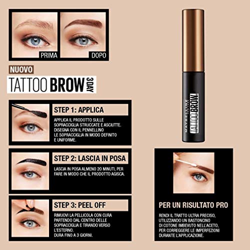 Maybelline New York Brow Tattoo Longlasting Tint, Light Brown, 4.9 ml