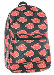 naruto backpack shippuden akatsuki red clouds all over print travel laptop backpack