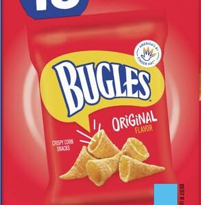 Bugles Crispy Corn Snacks, Original Flavor, Snack Bag, 8.75 oz