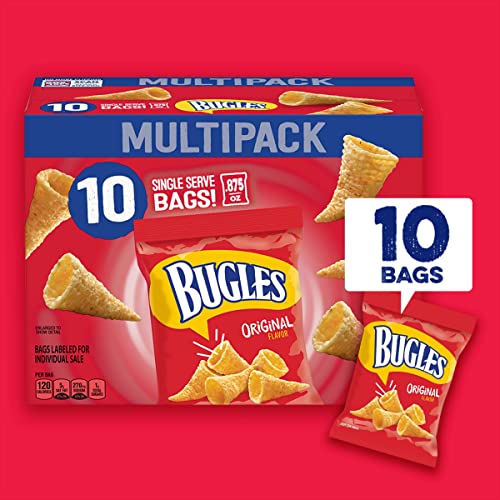 Bugles Crispy Corn Snacks, Original Flavor, Snack Bag, 8.75 oz