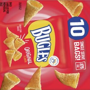 Bugles Crispy Corn Snacks, Original Flavor, Snack Bag, 8.75 oz