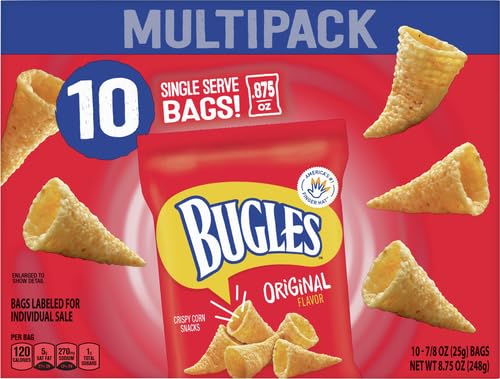 Bugles Crispy Corn Snacks, Original Flavor, Snack Bag, 8.75 oz