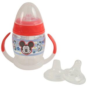 disney mickey mouse 6 piece grow with me sippy cup, red