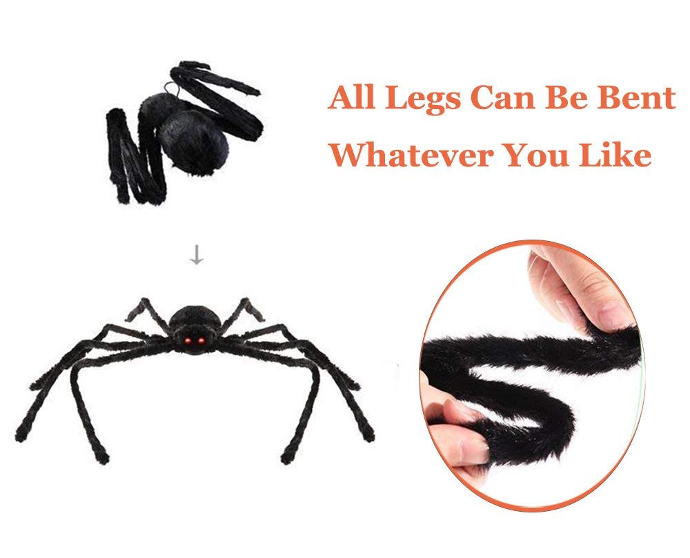 COOLJOY 35 INCH Halloween Decorations Spider Realistic Hairy Spider Halloween Party Decor for Outdoor Indoor