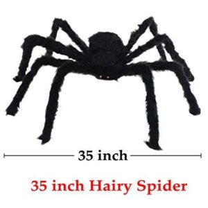 COOLJOY 35 INCH Halloween Decorations Spider Realistic Hairy Spider Halloween Party Decor for Outdoor Indoor