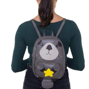 Sleepyville Critters: Mini Otter Backpack In Vinyl Material