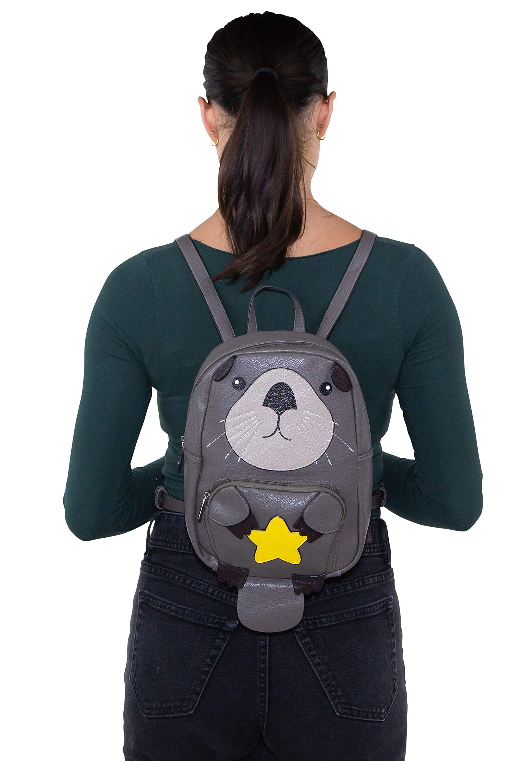 Sleepyville Critters: Mini Otter Backpack In Vinyl Material