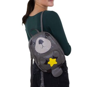 Sleepyville Critters: Mini Otter Backpack In Vinyl Material