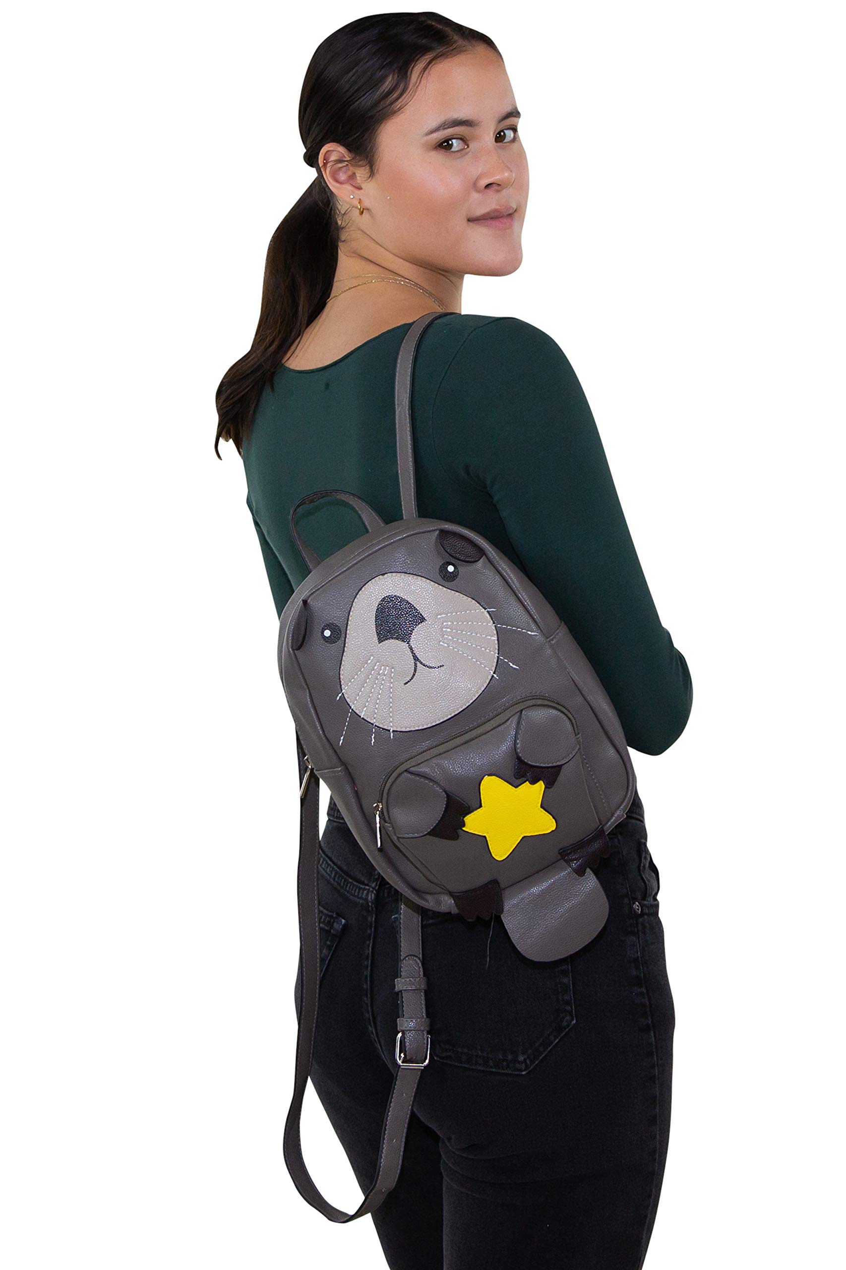 Sleepyville Critters: Mini Otter Backpack In Vinyl Material