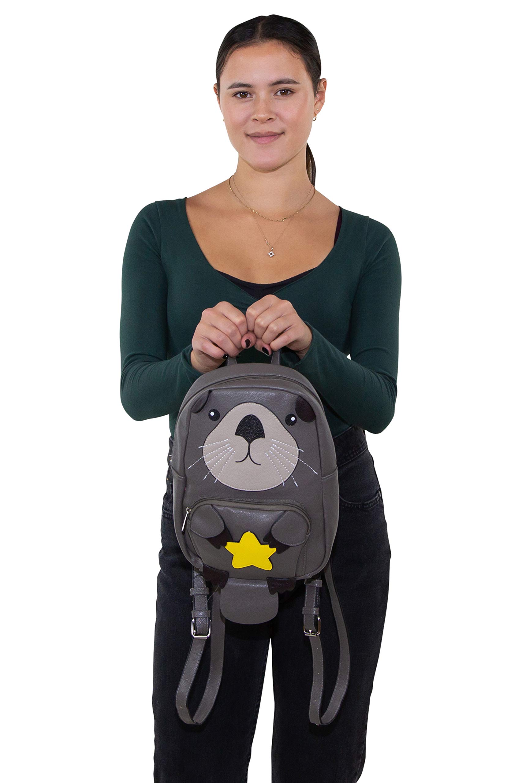 Sleepyville Critters: Mini Otter Backpack In Vinyl Material