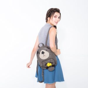 Sleepyville Critters: Mini Otter Backpack In Vinyl Material