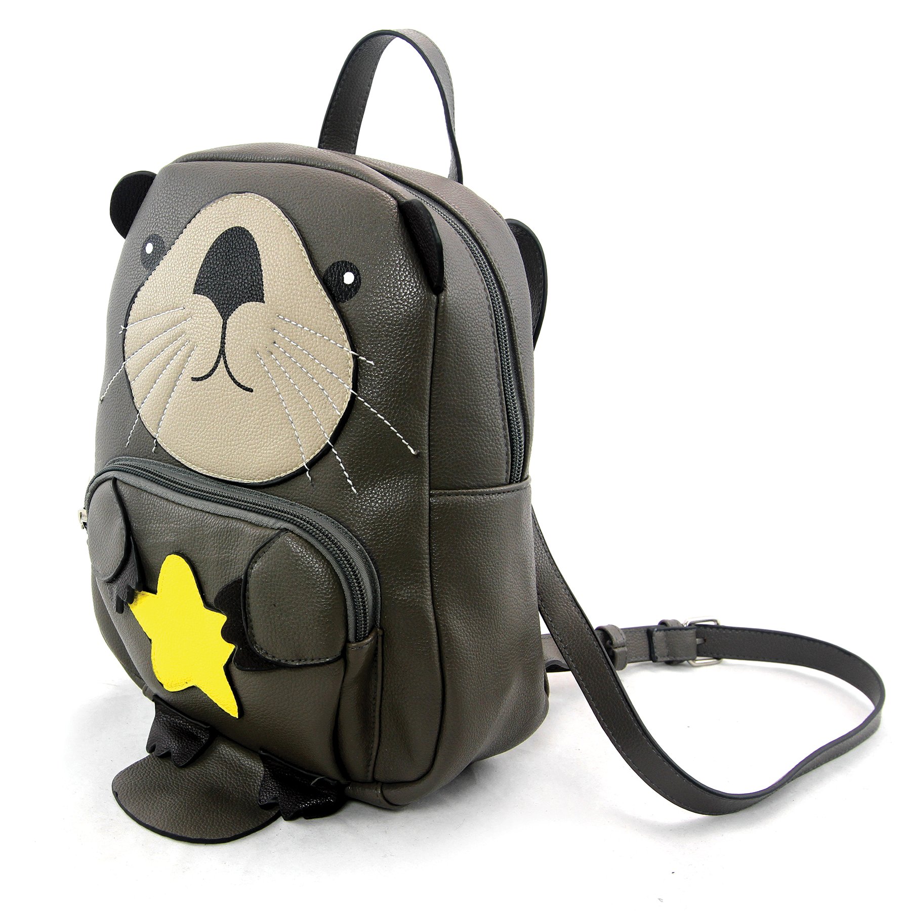 Sleepyville Critters: Mini Otter Backpack In Vinyl Material