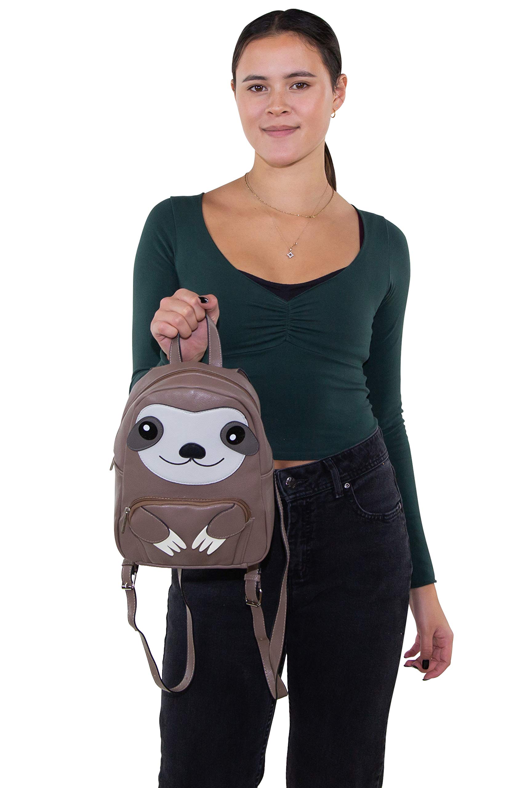 WonderMolly Sleepyville Critters - Mini Sloth Backpack in Vinyl Material