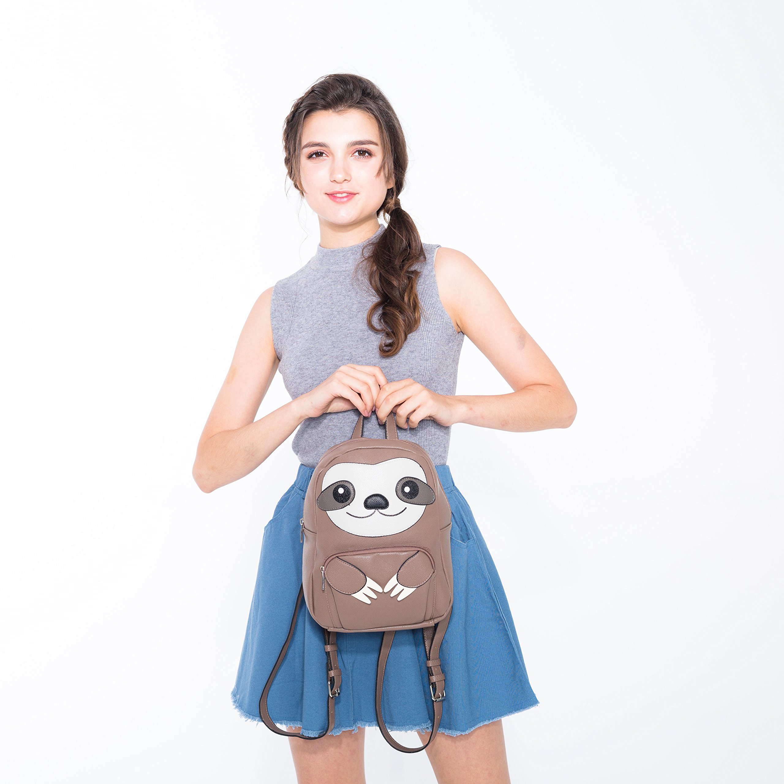 WonderMolly Sleepyville Critters - Mini Sloth Backpack in Vinyl Material