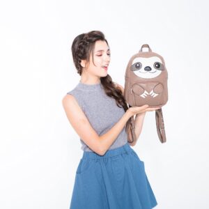 WonderMolly Sleepyville Critters - Mini Sloth Backpack in Vinyl Material