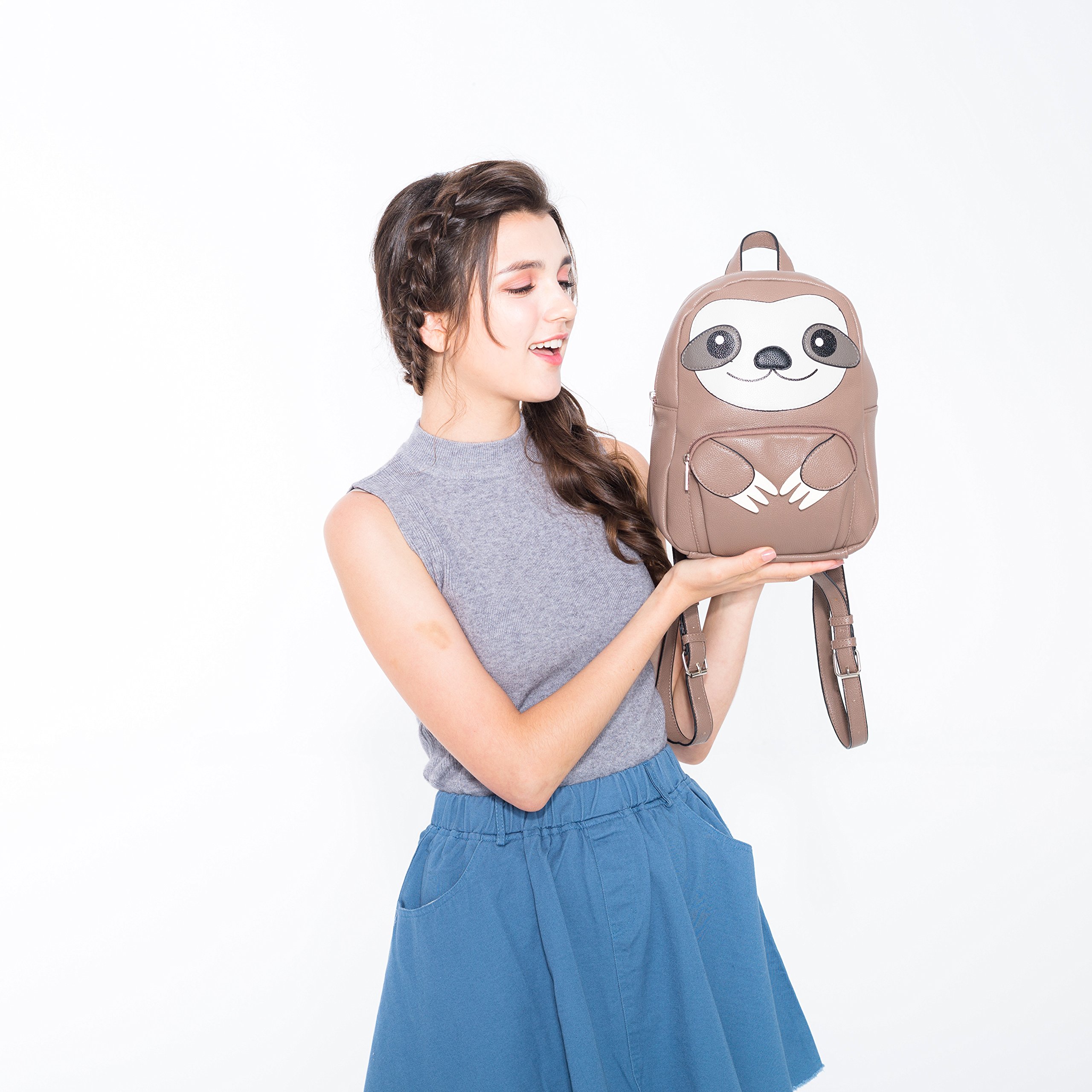 WonderMolly Sleepyville Critters - Mini Sloth Backpack in Vinyl Material