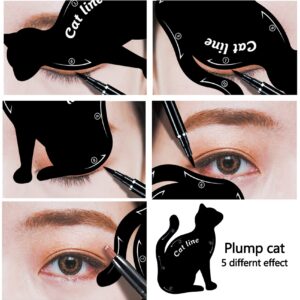 TailaiMei Eyeliner Stencils, Matte PVC Material Smoky Eyeshadow Applicators Guide Template Tool