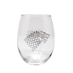 Game of Thrones Collectible Wine Glass Set (House Stark & House Targaryen)