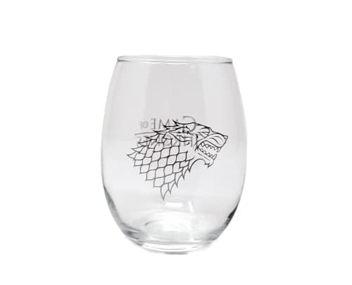 Game of Thrones Collectible Wine Glass Set (House Stark & House Targaryen)