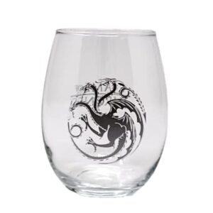 Game of Thrones Collectible Wine Glass Set (House Stark & House Targaryen)