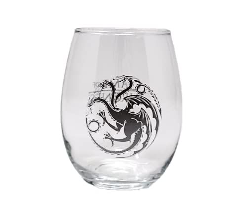 Game of Thrones Collectible Wine Glass Set (House Stark & House Targaryen)