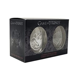 Game of Thrones Collectible Wine Glass Set (House Stark & House Targaryen)