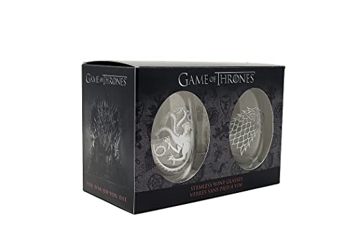 Game of Thrones Collectible Wine Glass Set (House Stark & House Targaryen)