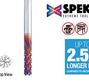 Amana Tool 46264-K SC Solid Carbide CNC Router Bit Down Cut for Carbon Fiber Cutting 1/4 D x 3/4 x 1/4 Shank x 3 Inch Long, Spektra Extreme Tool Life Coated