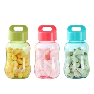 upstyle 3-piece 6oz small water bottle food grade plastic mini cute juice travel mugs sports wide mouth cups in bulk for milk/coffee/tea kitchen storage for snacks lunch box (3 colors)