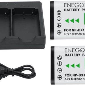 ENEGON NP-BX1 Battery (2-Pack) and Rapid Dual Charger for Sony NP-BX1 and Sony ZV-1, Cyber-Shot DSC-RX100, DSC-RX100 II/III/M4/M5/M6/M7/Ⅳ/Ⅴ/Ⅵ/Ⅶ/VA, DSC-RX100M II, HDR-CX405
