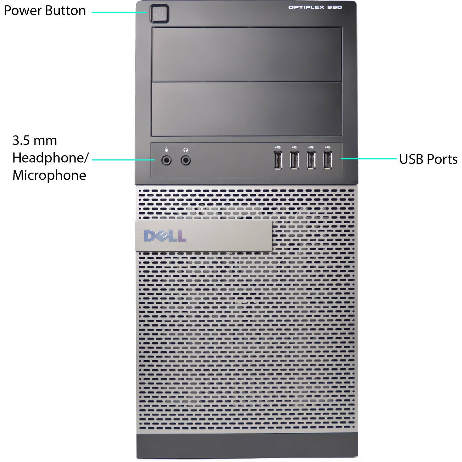 Dell Optiplex 990 Tower Premium Business Desktop Computer (Intel Quad-Core i5-2400 up to 3.4GHz, 16GB DDR3 Memory, 2TB HDD + 120GB SSD, DVDRW, WiFi, Windows 10 Professional) (Renewed)