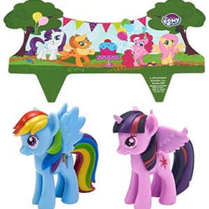 DecoPac My Little Pony Cake Topper, 3-Piece Cake Decorations with Rainbow Dash and Twilight Sparkle Ponies for Fun After the Birthday Party, 3"