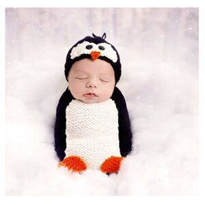unisex newborn baby photography props cute penguin sleeping bag halloween costume (penguin)