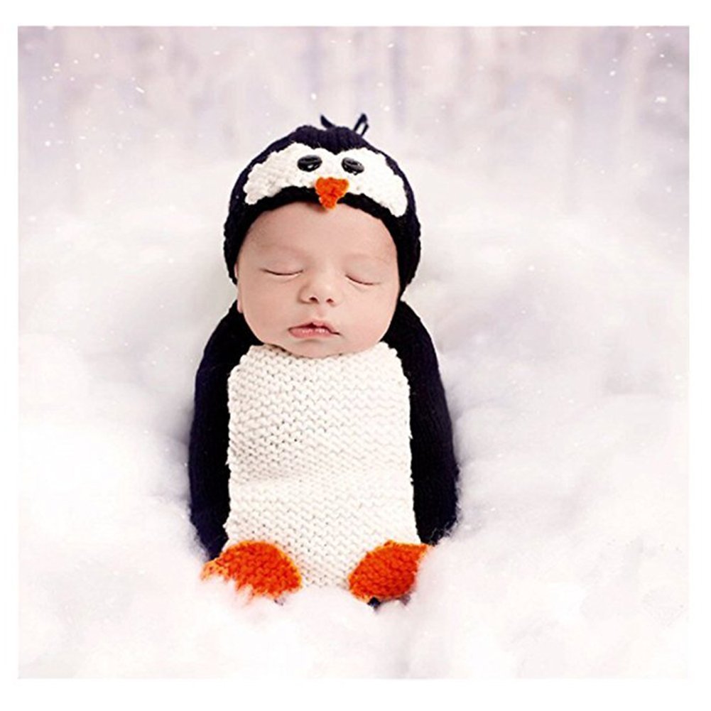 Unisex Newborn Baby Photography Props Cute Penguin Sleeping Bag Halloween Costume (Penguin)