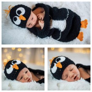 Unisex Newborn Baby Photography Props Cute Penguin Sleeping Bag Halloween Costume (Penguin)