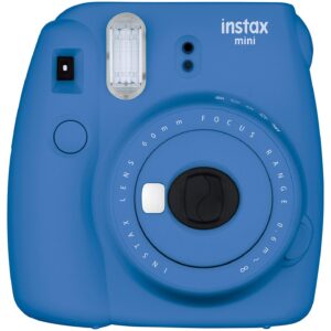 Fujifilm Instax Mini 9 Instant Camera (Cobalt Blue) with 2 x Instant Twin Film Pack (40 Exposures)