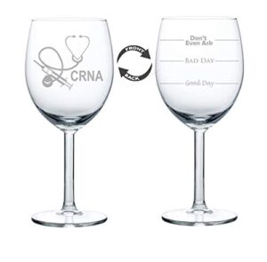 wine glass goblet two sided crna nurse anesthetist anesthesiology (10 oz)