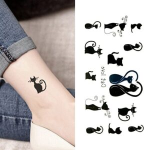 oottati small cute temporary tattoo cats love totem (2 sheets)