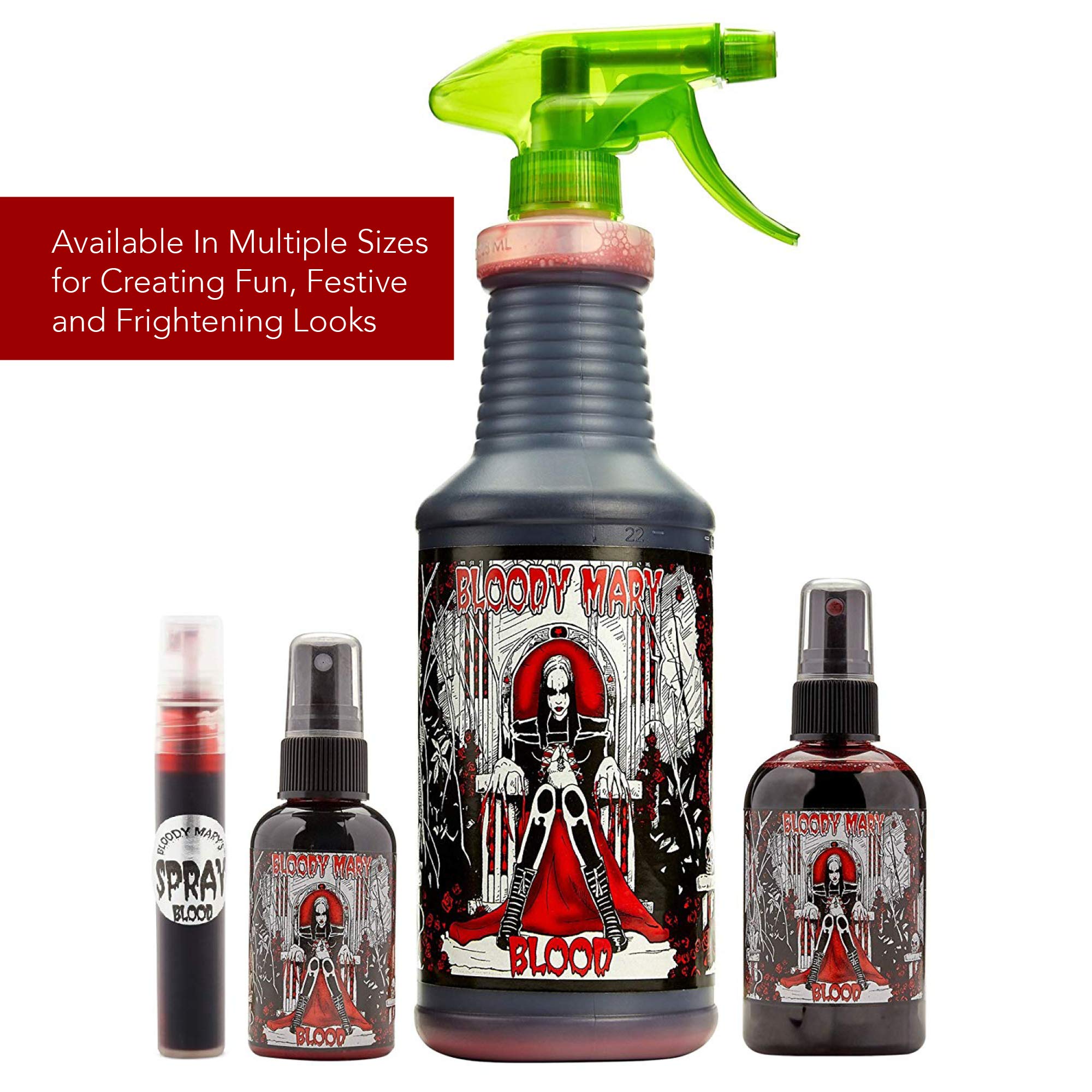 Bloody Mary Fake Blood Makeup Spray - 0.25oz - for Theater and Costume or Halloween Zombie, Vampire and Monster Dress Up