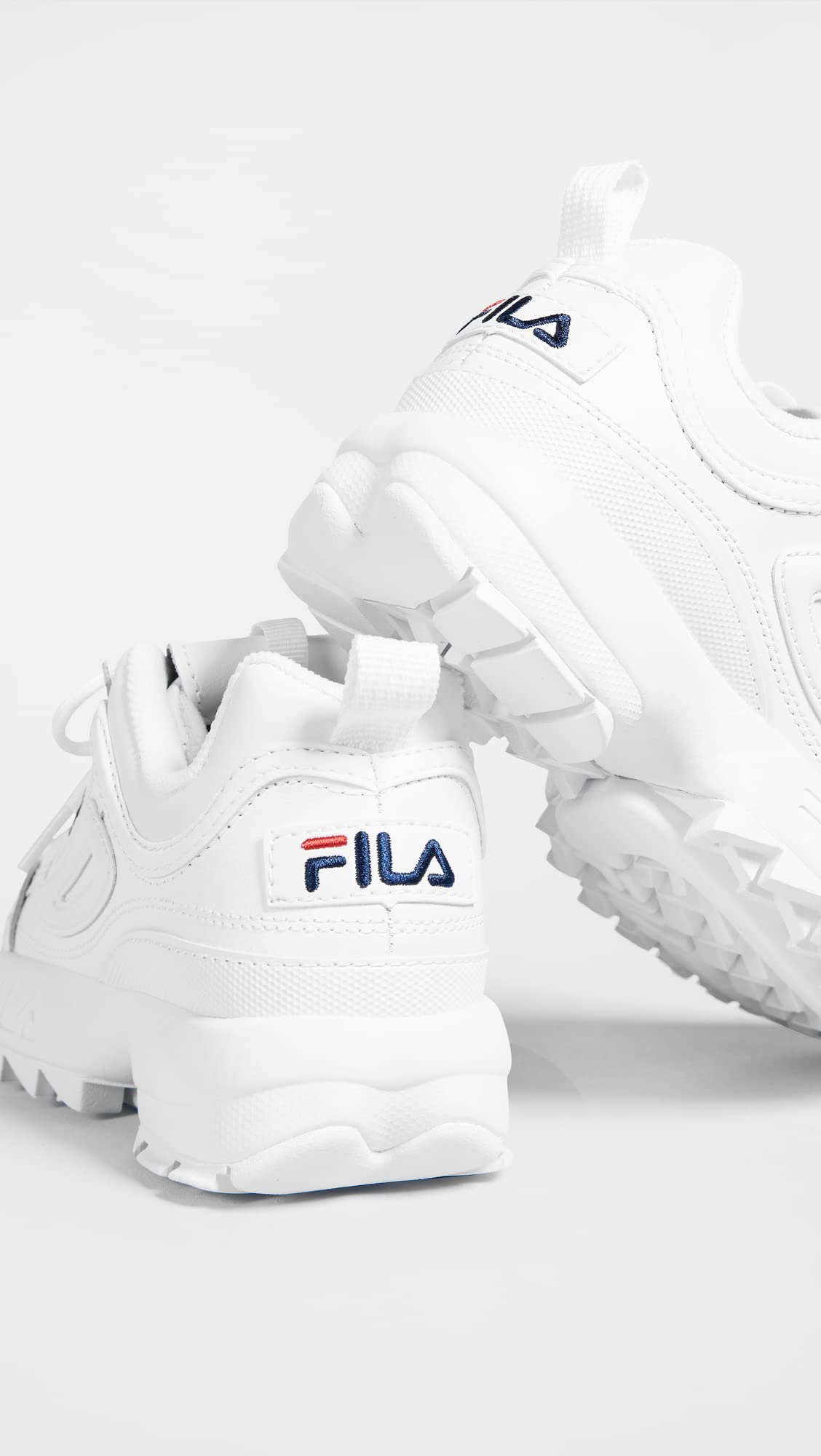 Fila Women's Disruptor Ii Premium Walking Shoe, White/Navy/Red, 9