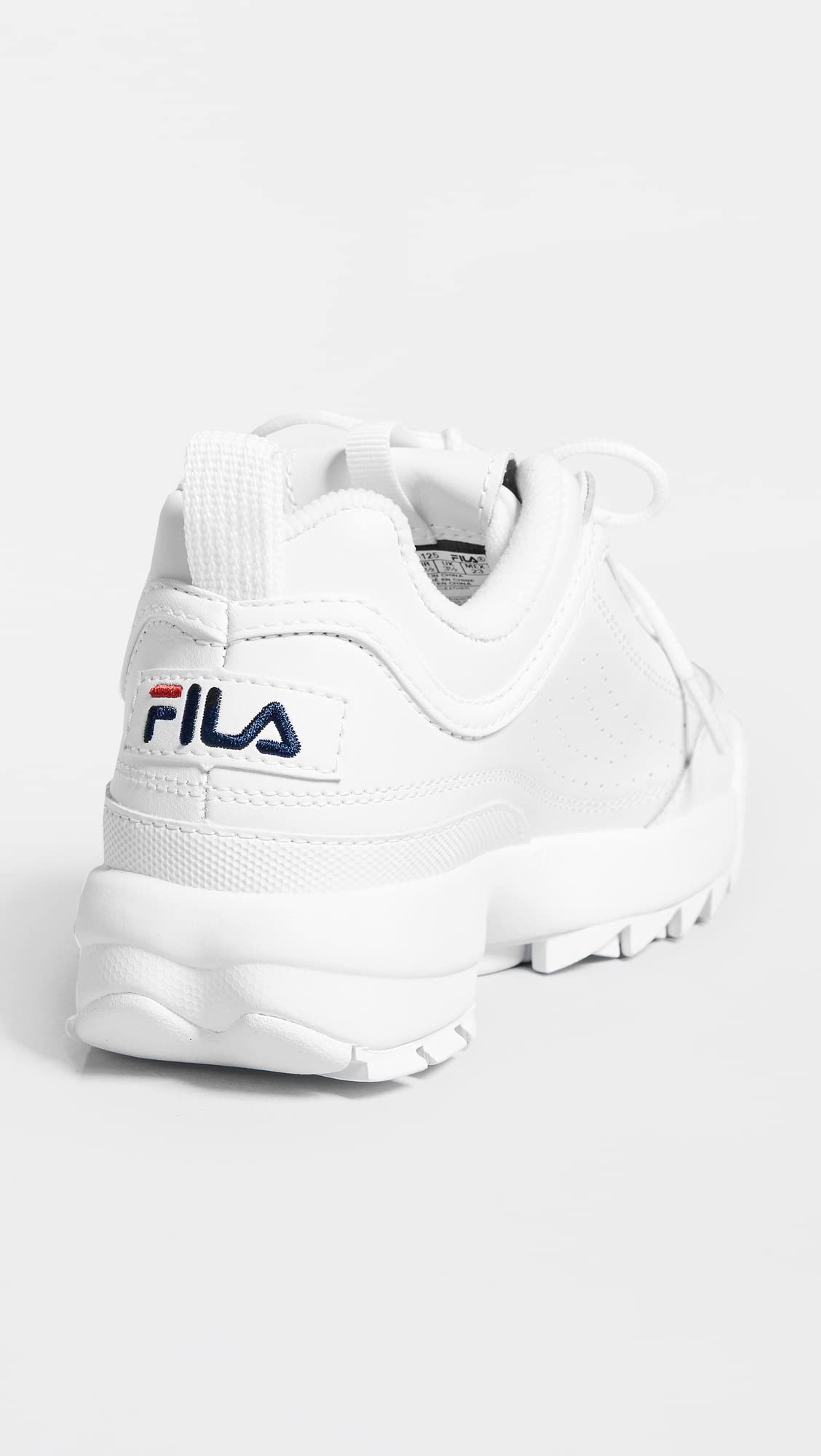 Fila Women's Disruptor Ii Premium Walking Shoe, White/Navy/Red, 9