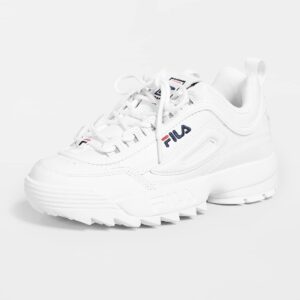 Fila Women's Disruptor Ii Premium Walking Shoe, White/Navy/Red, 9