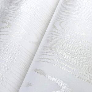 Moyishi Self Adhesive White Wood Grain Furniture Stickers PVC Wallpaper cabinets Gloss Film Vinyl Counter Top Decal 15.7''x79''
