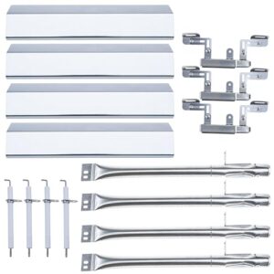 hisencn repair kit replacement for brinkmann 810-3660-s, 810-3660-f, 810-4557-0, 810-4457-f grill models, stainless steel grill burner tube, adjutable carry over tube, heat plate tent, igniter