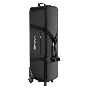neewer photo studio equipment case rolling bag 40.1x11.8x11.8 inches/102x30x30cm trolley carrying case for light stand, tripod, light, umbrella, etc