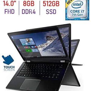 Lenovo Flex 4 Touchscreen 14?? Full HD IPS 2-in-1 Laptop PC, Intel Core i7-7500U 2.7GHz, 8GB DDR4 SDRAM, 512GB SSD, Backlit Keyboard, Fingerprint Reader, Bluetooth, HDMI, Windows 10
