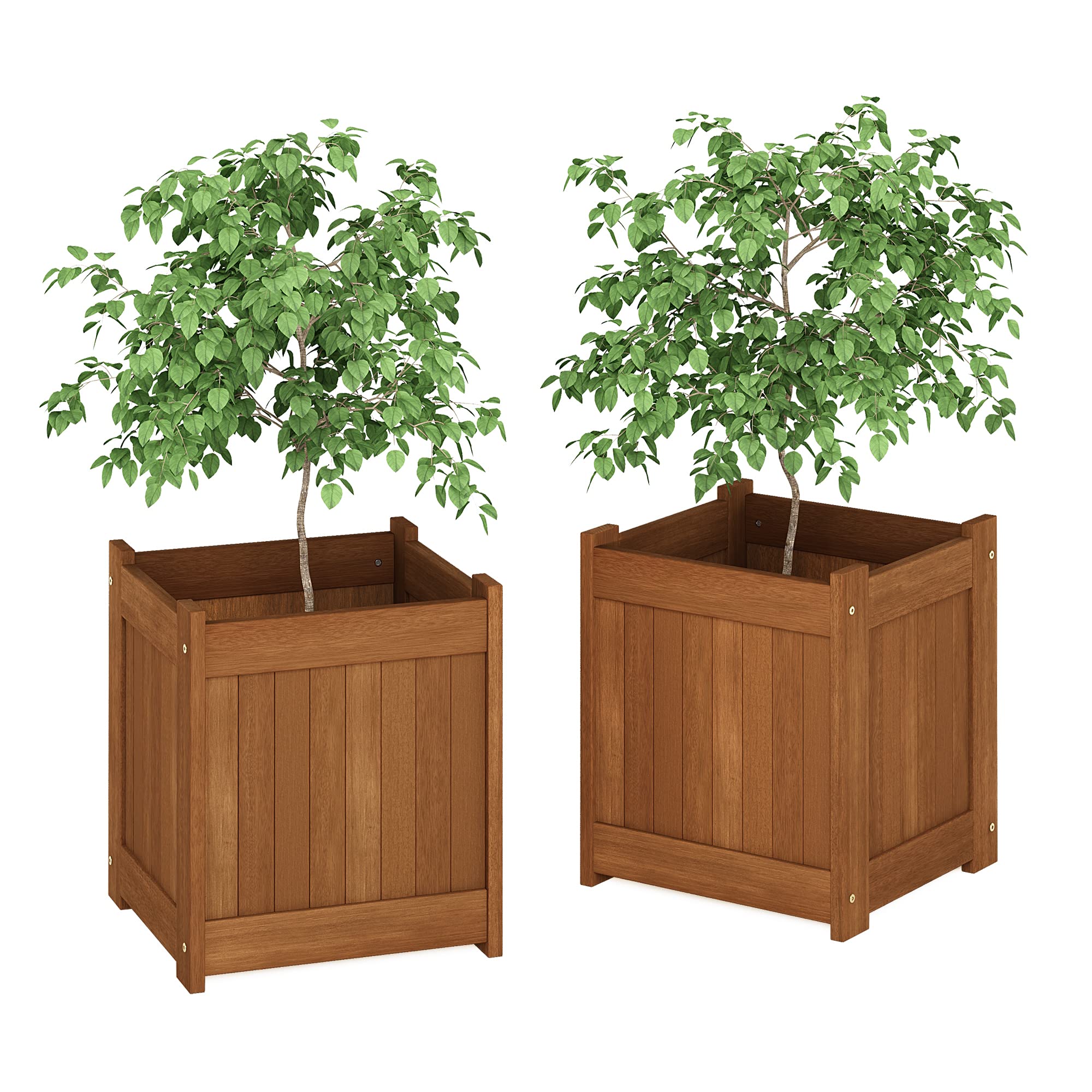 Furinno 2-FG16450 Tioman Hardwood Flower Box, Two-Pack, Natural