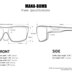 BOMBER MA104RMRF Safety Sunglasses for Men, 2-Tone Smoke Crystal frame, Red Mirror Polycarbonate Safety lens, Non-Slip foam lining, ANSI Z87+ Compliant, Safe for Rugged Activity - MA104RM