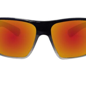 BOMBER MA104RMRF Safety Sunglasses for Men, 2-Tone Smoke Crystal frame, Red Mirror Polycarbonate Safety lens, Non-Slip foam lining, ANSI Z87+ Compliant, Safe for Rugged Activity - MA104RM